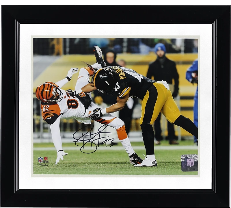 Troy Polamalu Pittsburgh Steelers Autographed 8" x 10" Hit vs. Bengals Photograph