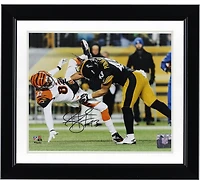 Troy Polamalu Pittsburgh Steelers Autographed 8" x 10" Hit vs. Bengals Photograph