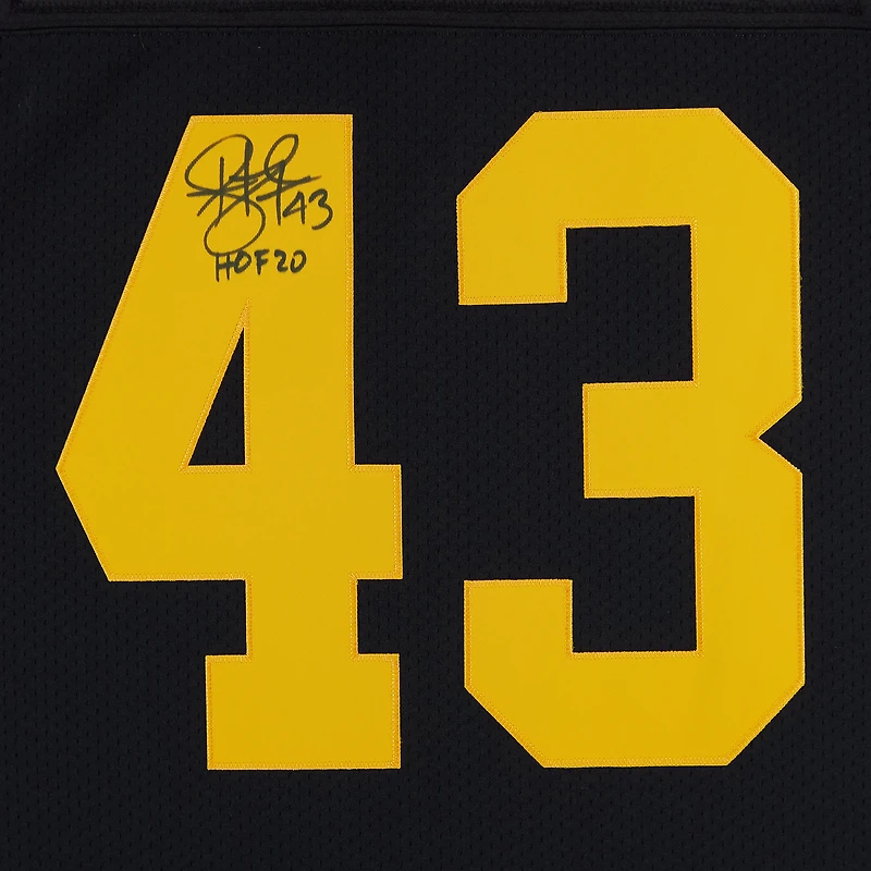 Troy Polamalu Pittsburgh Steelers Autographed Black Mitchell & Ness Authentic Jersey with "HOF 20" Inscription 