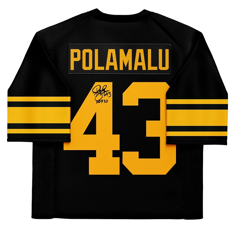 Troy Polamalu Pittsburgh Steelers Autographed Black Mitchell & Ness Authentic Jersey with "HOF 20" Inscription 