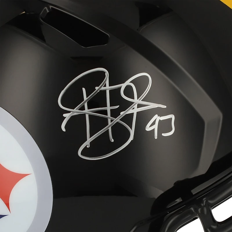 Casque réplique grandeur nature Riddell Speed ​​autographié par Troy Polamalu des Pittsburgh Steelers