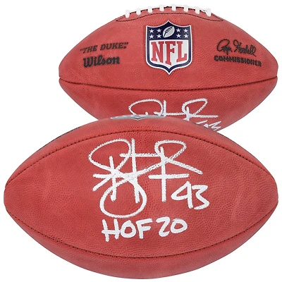 Troy Polamalu, joueur de football Wilson Duke des Steelers de Pittsburgh, a dédicacé le ballon en couleur avec l'inscription « HOF 20 »