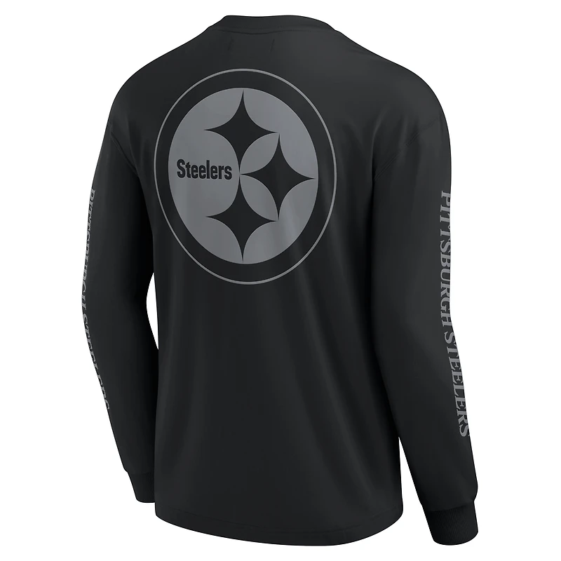 T-shirt unisexe à manches longues Fanatics noir des Pittsburgh Steelers Elements Strive