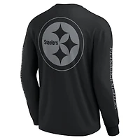 T-shirt unisexe à manches longues Fanatics noir des Pittsburgh Steelers Elements Strive