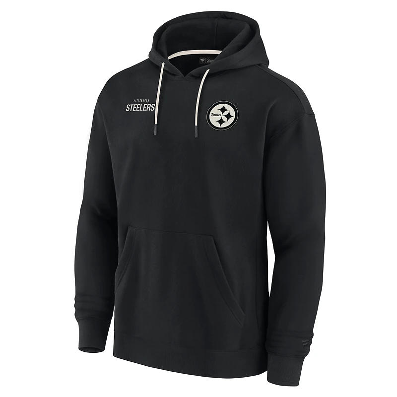 Unisex Fanatics Black Pittsburgh Steelers Elements Super Soft Fleece Pullover Hoodie