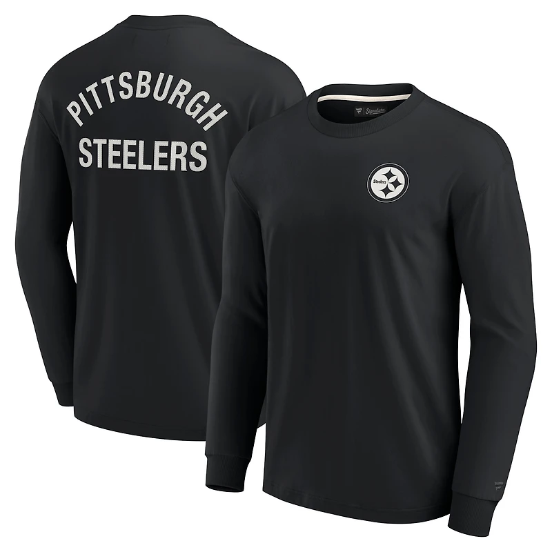 T-shirt unisexe à manches longues super doux noir Pittsburgh Steelers Elements Fanatics