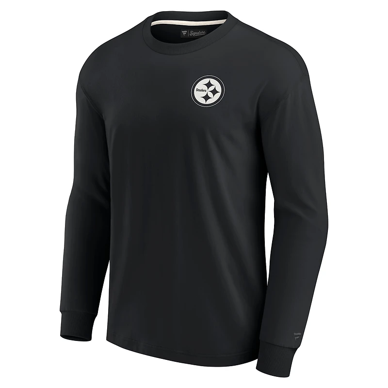 T-shirt unisexe à manches longues super doux noir Pittsburgh Steelers Elements Fanatics