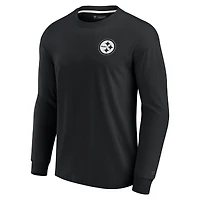 T-shirt unisexe à manches longues super doux noir Pittsburgh Steelers Elements Fanatics