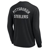 T-shirt unisexe à manches longues super doux noir Pittsburgh Steelers Elements Fanatics