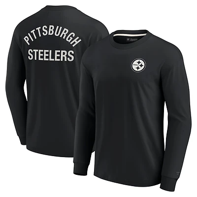 T-shirt unisexe à manches longues super doux noir Pittsburgh Steelers Elements Fanatics