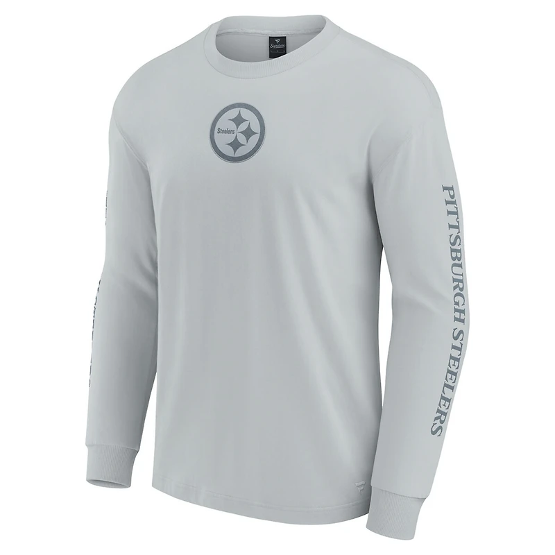 T-shirt unisexe gris à manches longues Fanatics des Pittsburgh Steelers Elements Strive