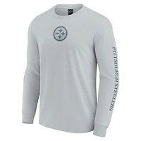 T-shirt unisexe gris à manches longues Fanatics des Pittsburgh Steelers Elements Strive