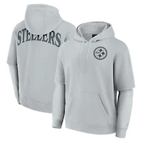 Unisex Fanatics  Gray Pittsburgh Steelers Sleek Elements Pullover Hoodie
