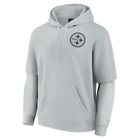 Unisex Fanatics  Gray Pittsburgh Steelers Sleek Elements Pullover Hoodie