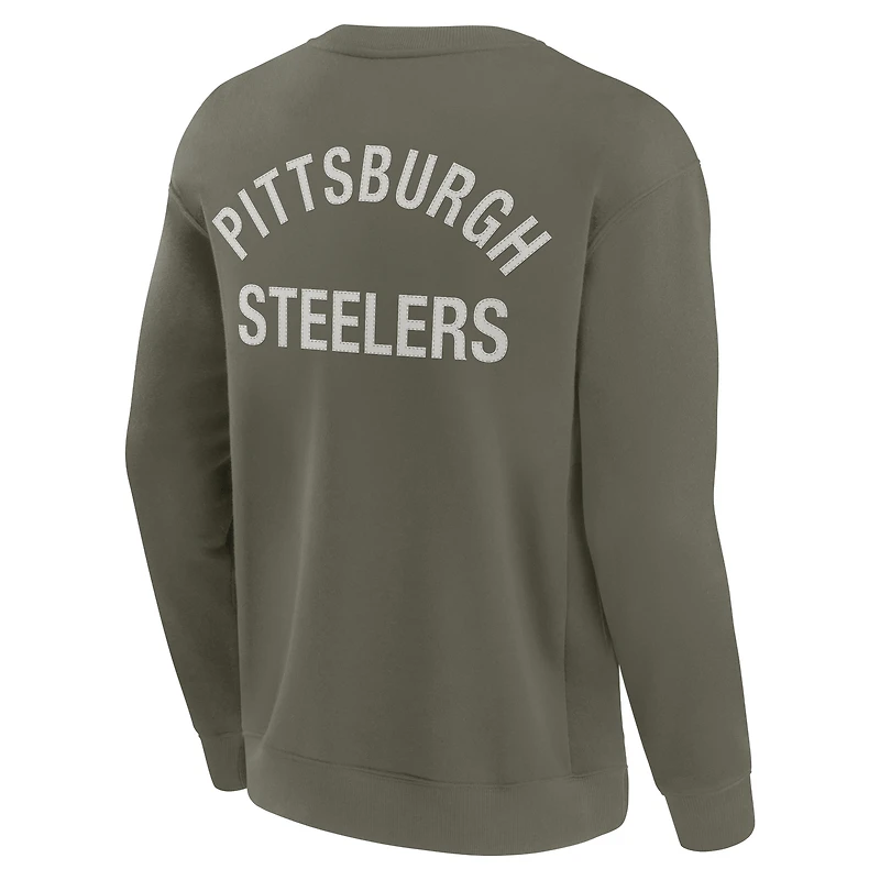 Sweat-shirt unisexe Fanatics Olive Pittsburgh Steelers Elements ultra doux