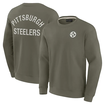 Unisex Fanatics Olive Pittsburgh Steelers Elements Super Soft Pullover Sweatshirt