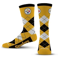 Chaussettes unisexes pour pieds nus Pittsburgh Steelers Argyle Fyre Crew