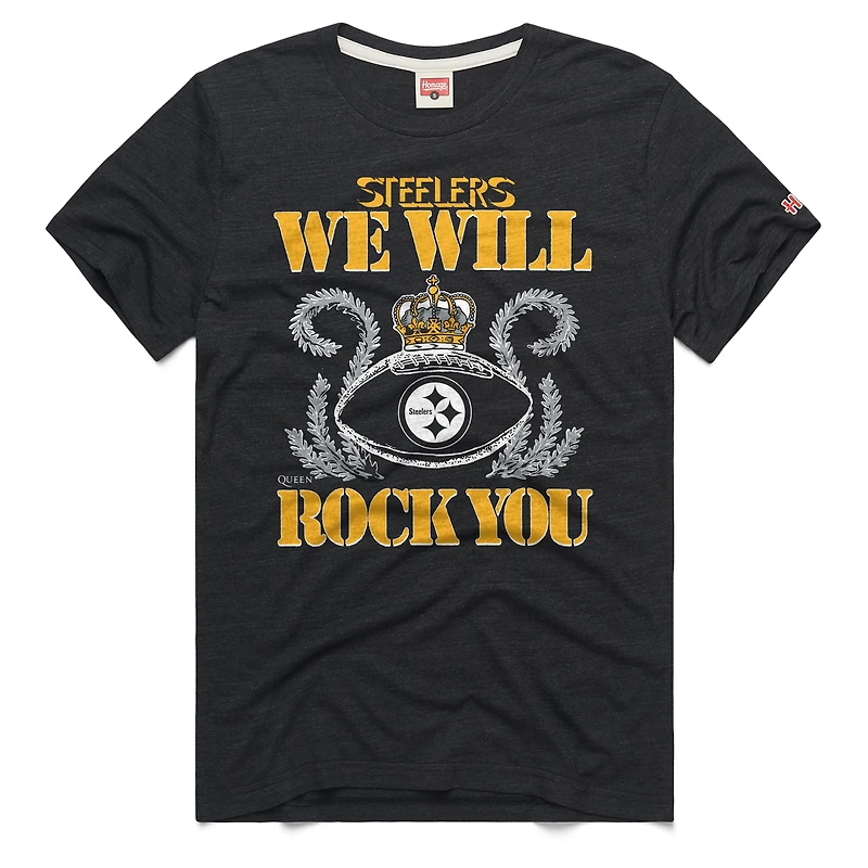Unisex Homage Charcoal Pittsburgh Steelers 2026 NFL Schedule Queen Tri-Blend T-Shirt