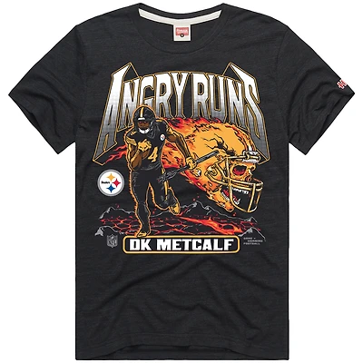 Unisex Homage DK Metcalf Charcoal Pittsburgh Steelers Angry Runs Player Graphic Tri-Blend T-Shirt
