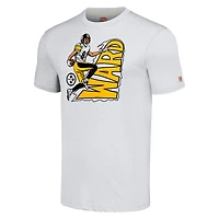 T-shirt unisexe en mélange de trois matières, hommage à Hines Ward Ash, joueur retraité des Steelers Pittsburgh, caricature