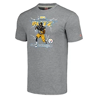T-shirt unisexe hommage James Harrison chiné gris Pittsburgh Steelers NFL Blitz joueur retraité tri-blend
