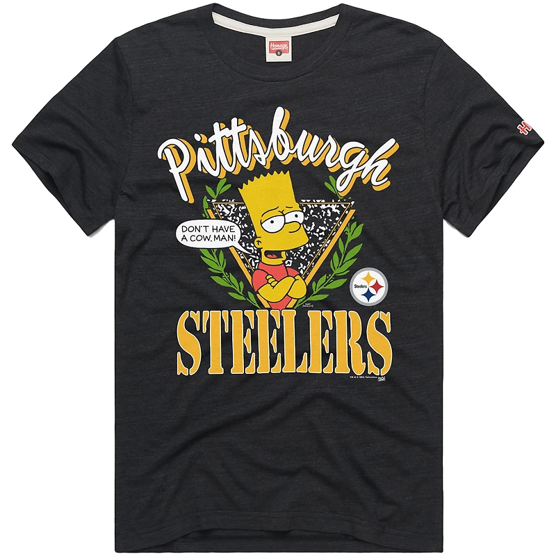 T-shirt unisexe noir Homage x The Simpsons des Pittsburgh Steelers