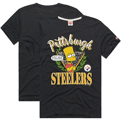 T-shirt unisexe noir Homage x The Simpsons des Pittsburgh Steelers