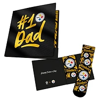 Unisex Rock Em Socks  Black Pittsburgh Steelers #1 Dad Gift Card Socks