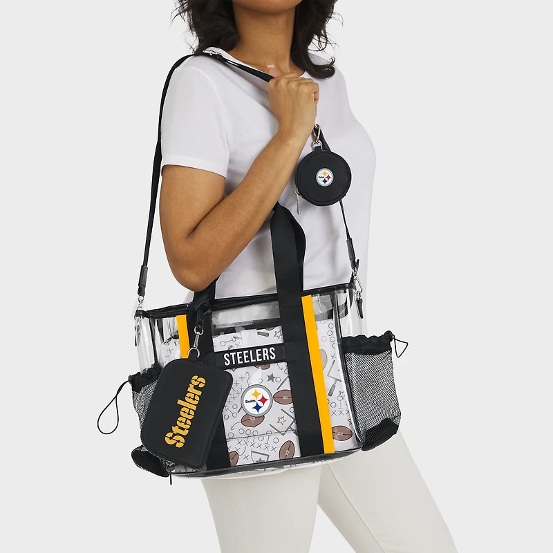 WEAR by Erin Andrews Pittsburgh Steelers Clear Stadium Baby Bag