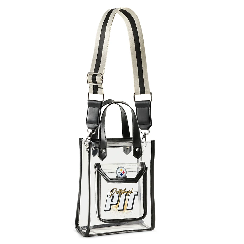 WEAR by Erin Andrews Pittsburgh Steelers Clear Stadium Crossbody Purse with Coin Pouch