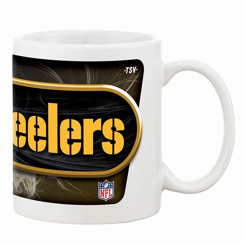 Steelers blancs de Pittsburgh 11oz. Tasse à café sublimée
