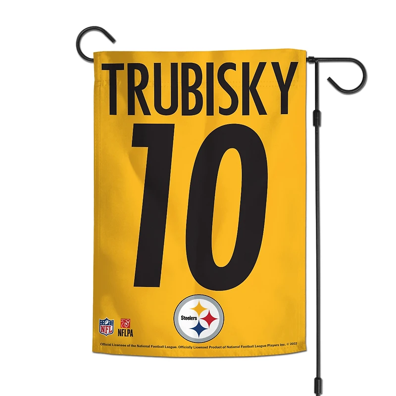 Drapeau de jardin double face WinCraft Mitchell Trubisky Pittsburgh Steelers 30,5 x 45,7 cm