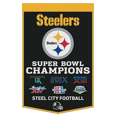 Bannière de championnat WinCraft Pittsburgh Steelers 24" x 38"