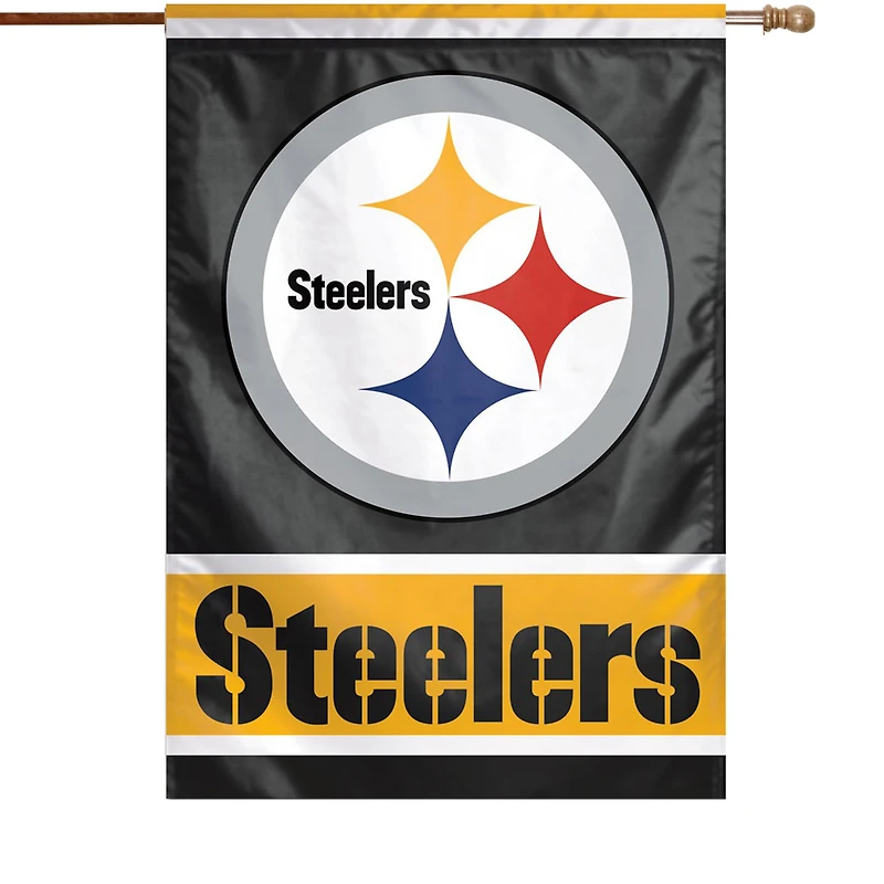 Bannière verticale simple face WinCraft Pittsburgh Steelers 28" x 40" avec logo principal
