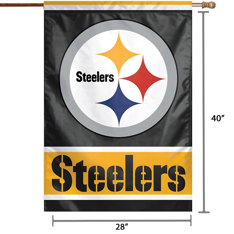 WinCraft Pittsburgh Steelers 28 "x 40" Bannière verticale simple face avec logo principal