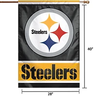 WinCraft Pittsburgh Steelers 28 "x 40" Bannière verticale simple face avec logo principal