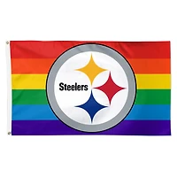 Drapeau de luxe WinCraft Pittsburgh Steelers 91 x 152 cm (3 pi x 5 pi) Pride à une face