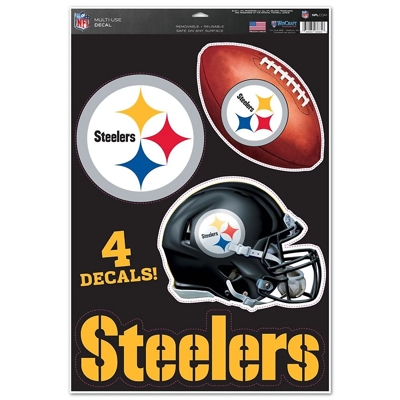 WinCraft Pittsburgh Steelers #1 Fan 11"x 17" Feuille de décalcomanies multi-usages