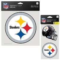 Lot de trois autocollants WinCraft à découpe parfaite des Steelers de Pittsburgh
