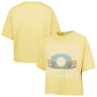 Women's '47  Yellow Pittsburgh Steelers Florentina Montauk Cropped T-Shirt