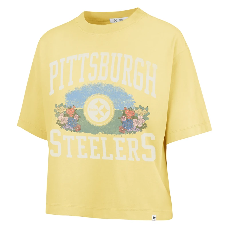 T-shirt court Florentina Montauk jaune '47 pour femme des Pittsburgh Steelers