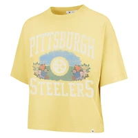 T-shirt court Florentina Montauk jaune '47 pour femme des Pittsburgh Steelers