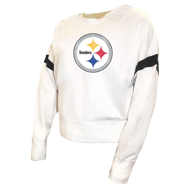 Sweat-shirt en polaire grande taille blanc Fanatics pour femmes des Pittsburgh Steelers