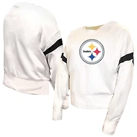 Women's Fanatics  White Pittsburgh Steelers Plus Fleece Pullover Sweatshirt