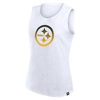 Débardeur flammé blanc Pittsburgh Steelers Fanatics pour femme