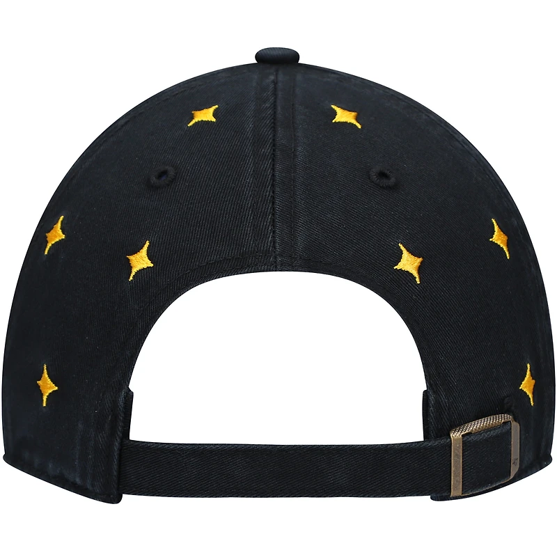 Women's '47 Black/Gold Pittsburgh Steelers Confetti Clean Up Adjustable Hat