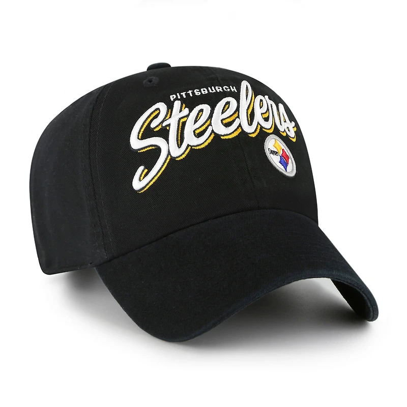 Casquette ajustable noire « 47 Pittsburgh Steelers Ariana Clean Up » pour femme