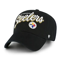 Casquette ajustable noire « 47 Pittsburgh Steelers Ariana Clean Up » pour femme