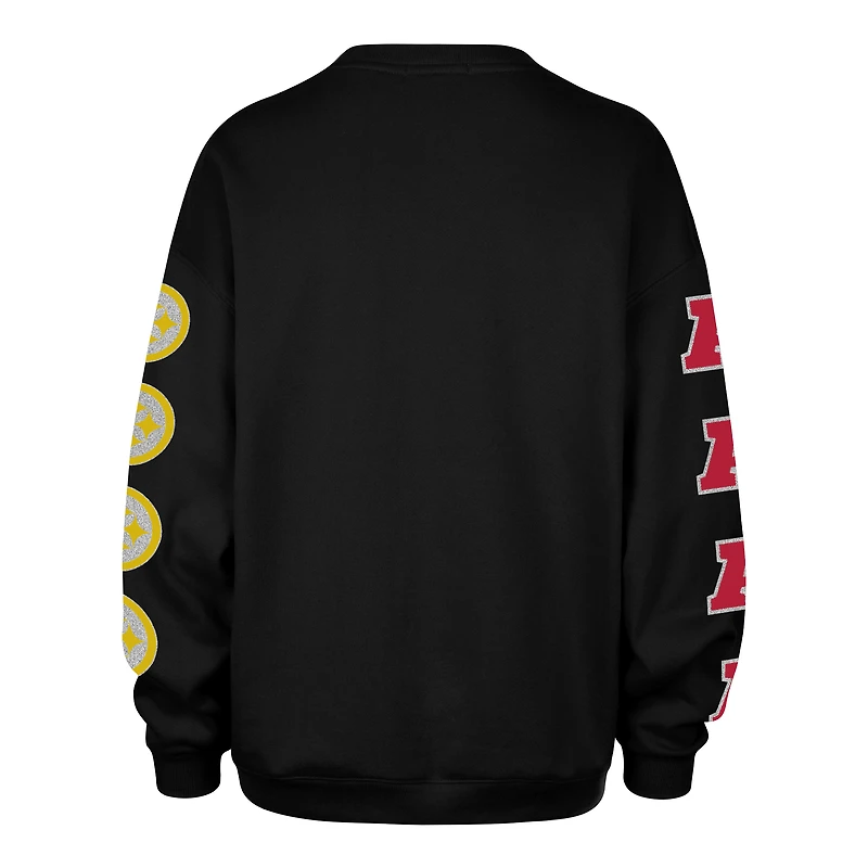 Sweat-shirt oversize noir « 47 » des Pittsburgh Steelers pour femme