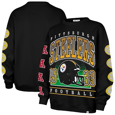 Sweat-shirt oversize noir « 47 » des Pittsburgh Steelers pour femme